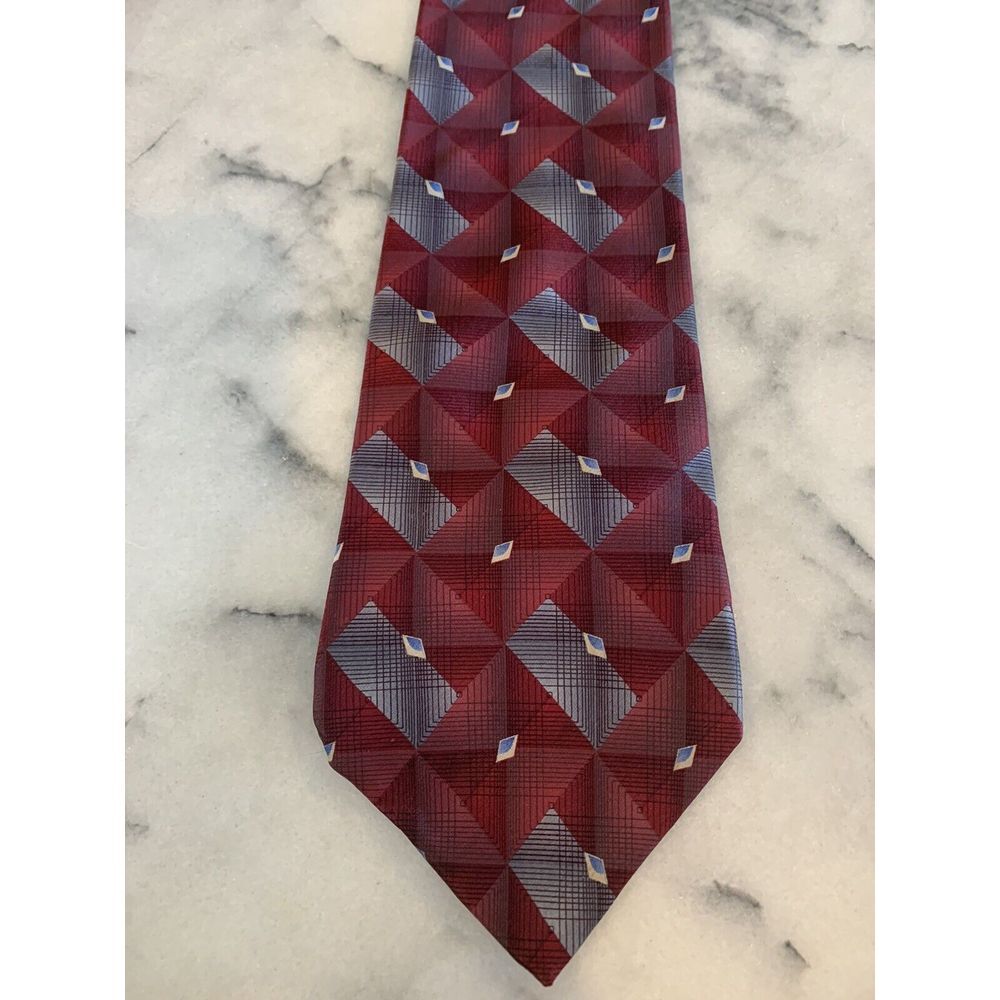 Claiborne 100% Silk Geometric Brocade Tie